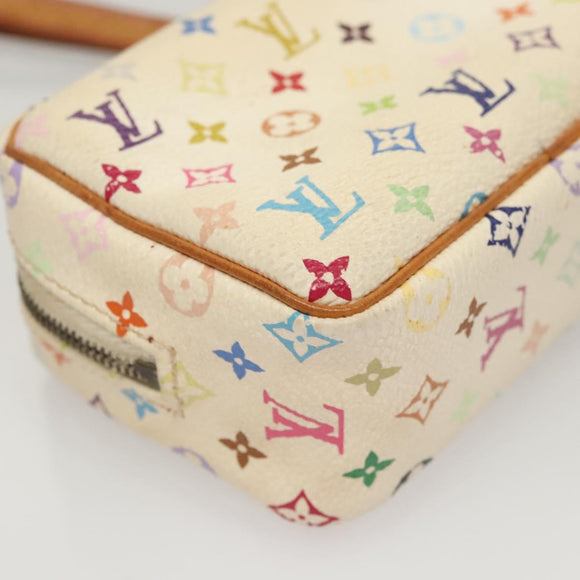 LOUIS VUITTON Monogram Multicolor Trousse Wapity Pouch White M58033 Auth BD1125
