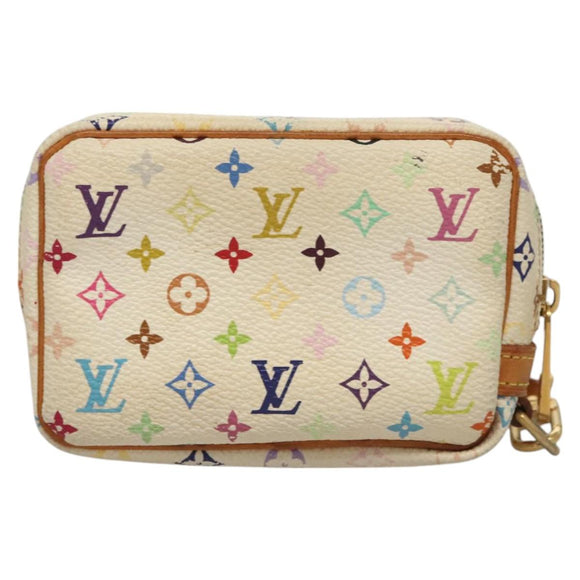LOUIS VUITTON Monogram Multicolor Trousse Wapity Pouch White M58033 Auth BD1125