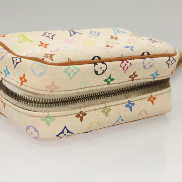 LOUIS VUITTON Monogram Multicolor Trousse Wapity Pouch White M58033 Auth BD1125