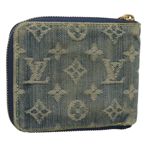 LOUIS VUITTON Monogram Denim Mini Zippy Wallet Wallet Blue M95342 LV Auth BD1131
