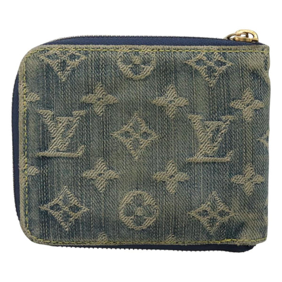 LOUIS VUITTON Monogram Denim Mini Zippy Wallet Wallet Blue M95342 LV Auth BD1131