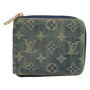 LOUIS VUITTON Monogram Denim Mini Zippy Wallet Wallet Blue M95342 LV Auth BD1131-2