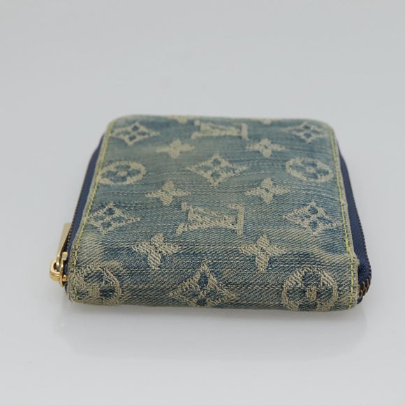 LOUIS VUITTON Monogram Denim Mini Zippy Wallet Wallet Blue M95342 LV Auth BD1131