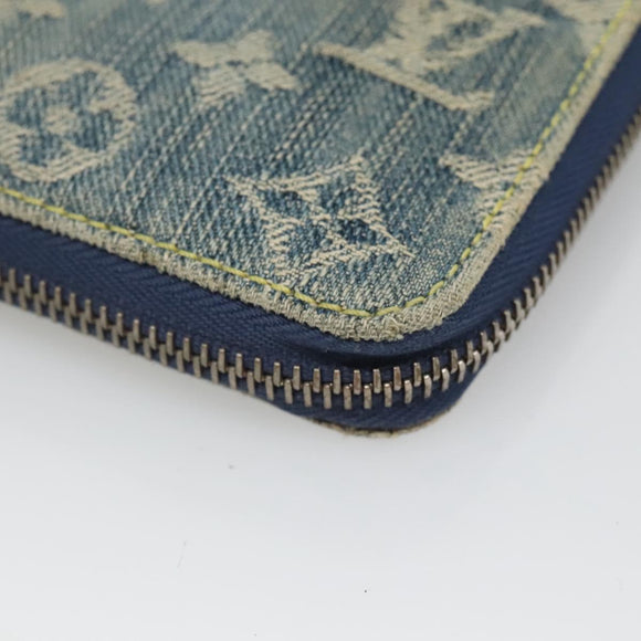 LOUIS VUITTON Monogram Denim Mini Zippy Wallet Wallet Blue M95342 LV Auth BD1131