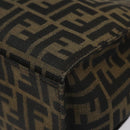FENDI Zucca Canvas Mamma Baguette Tote Bag Black Brown Silver Auth BD1155-9