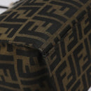 FENDI Zucca Canvas Mamma Baguette Tote Bag Black Brown Silver Auth BD1155-14