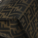 FENDI Zucca Canvas Mamma Baguette Tote Bag Black Brown Silver Auth BD1155-16