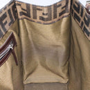FENDI Zucca Canvas Mamma Baguette Tote Bag Black Brown Silver Auth BD1155-20