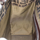 FENDI Zucca Canvas Mamma Baguette Tote Bag Black Brown Silver Auth BD1155-21