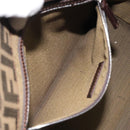 FENDI Zucca Canvas Mamma Baguette Tote Bag Black Brown Silver Auth BD1155-22