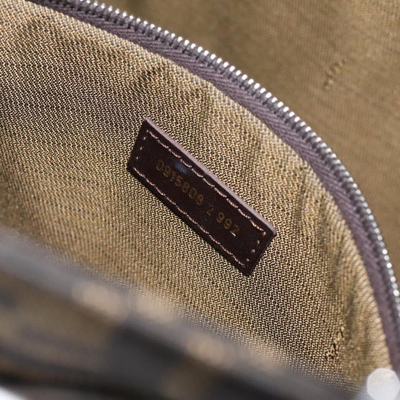 FENDI Zucca Canvas Mamma Baguette Tote Bag Black Brown Silver Auth BD1155