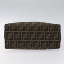 FENDI Zucca Canvas Mamma Baguette Tote Bag Black Brown Silver Auth BD1155-5