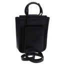 GUCCI Hand Bag Leather 2way Black Auth BD1169-1