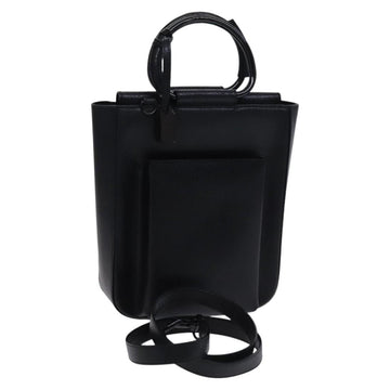 GUCCI Hand Bag Leather 2way Black Auth BD1169