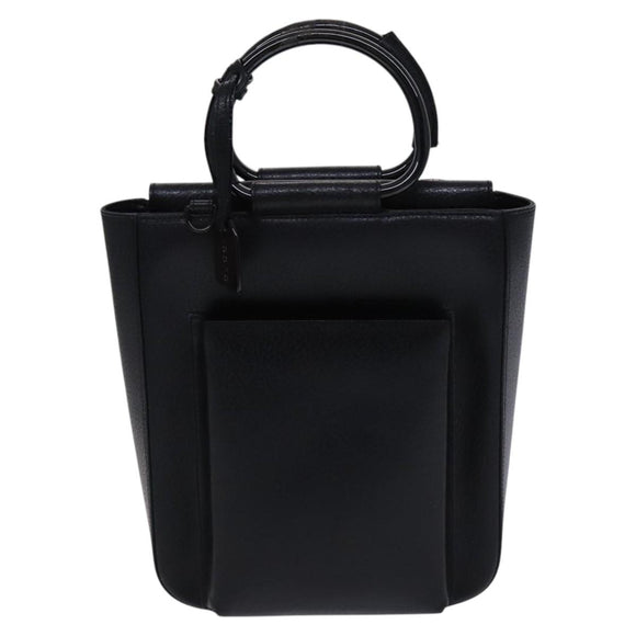 GUCCI Hand Bag Leather 2way Black Auth BD1169