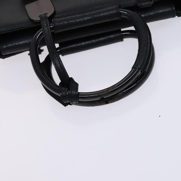 GUCCI Hand Bag Leather 2way Black Auth BD1169