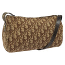 Christian Dior Trotter Canvas Shoulder Bag Brown Auth BD117-1