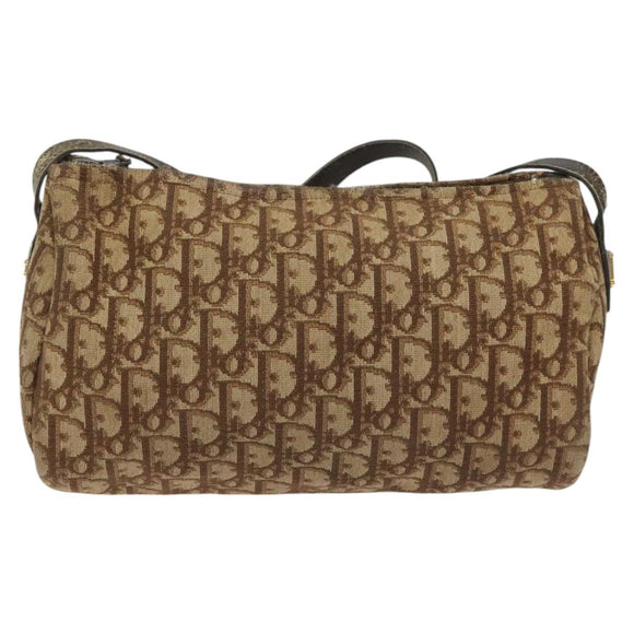 Christian Dior Trotter Canvas Shoulder Bag Brown Auth BD117