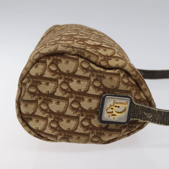 Christian Dior Trotter Canvas Shoulder Bag Brown Auth BD117
