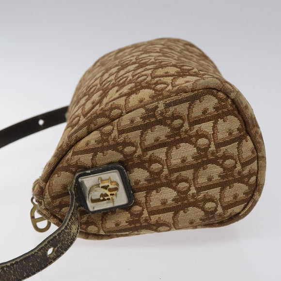 Christian Dior Trotter Canvas Shoulder Bag Brown Auth BD117