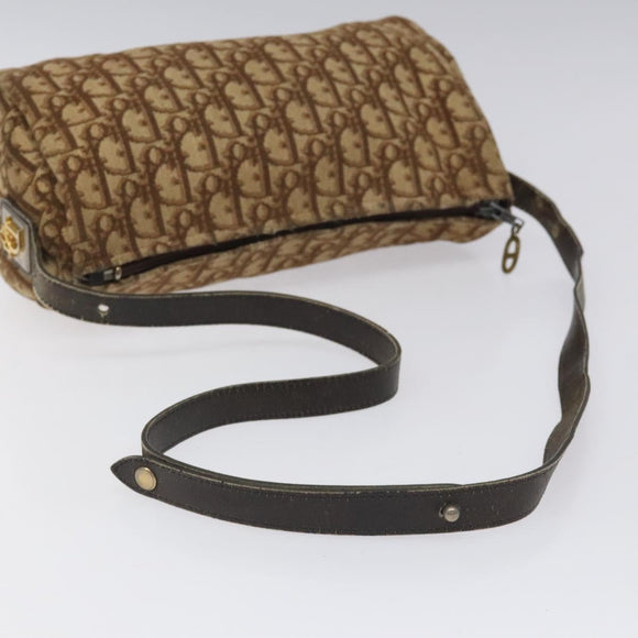 Christian Dior Trotter Canvas Shoulder Bag Brown Auth BD117