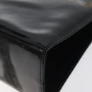 Salvatore Ferragamo Gancini Chain Shoulder Bag Enamel Black Gold Auth BD1170-10