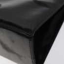 Salvatore Ferragamo Gancini Chain Shoulder Bag Enamel Black Gold Auth BD1170-12