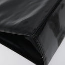 Salvatore Ferragamo Gancini Chain Shoulder Bag Enamel Black Gold Auth BD1170-13