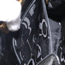 Salvatore Ferragamo Gancini Chain Shoulder Bag Enamel Black Gold Auth BD1170-19