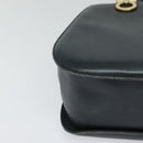 Salvatore Ferragamo Gancini Hand Bag Leather 2way Navy Gold Auth BD1171-9