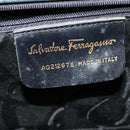 Salvatore Ferragamo Gancini Hand Bag Leather 2way Navy Gold Auth BD1171-12