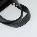 Salvatore Ferragamo Gancini Hand Bag Leather 2way Navy Gold Auth BD1171-7