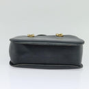 Salvatore Ferragamo Gancini Hand Bag Leather 2way Navy Gold Auth BD1171-5