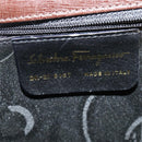 Salvatore Ferragamo Hand Bag Leather 2way Brown Gold Auth BD1172-12