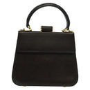 Salvatore Ferragamo Hand Bag Leather 2way Brown Gold Auth BD1172-13