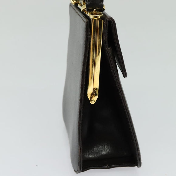 Salvatore Ferragamo Hand Bag Leather 2way Brown Gold Auth BD1172