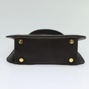 Salvatore Ferragamo Hand Bag Leather 2way Brown Gold Auth BD1172-5