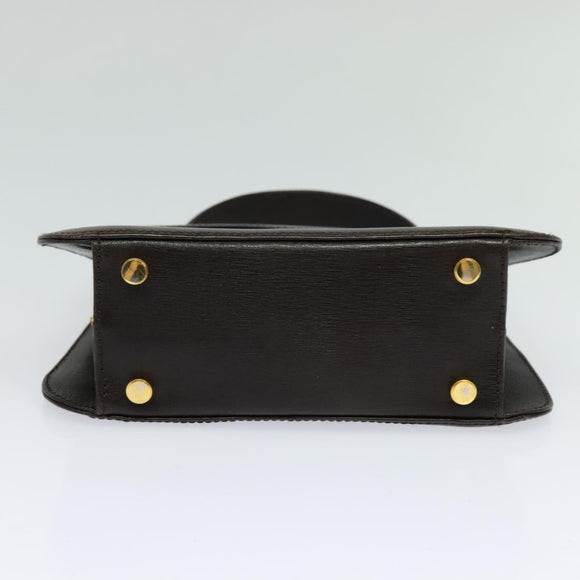 Salvatore Ferragamo Hand Bag Leather 2way Brown Gold Auth BD1172