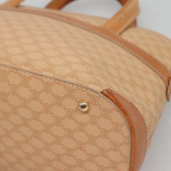 CELINE Macadam Canvas Hand Bag PVC 2ay Beige Gold Auth BD1173