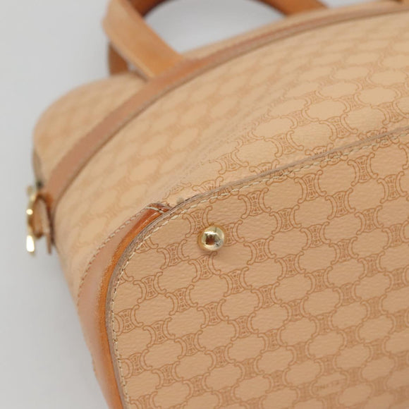 CELINE Macadam Canvas Hand Bag PVC 2ay Beige Gold Auth BD1173