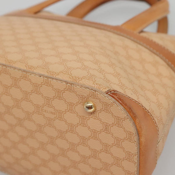 CELINE Macadam Canvas Hand Bag PVC 2ay Beige Gold Auth BD1173