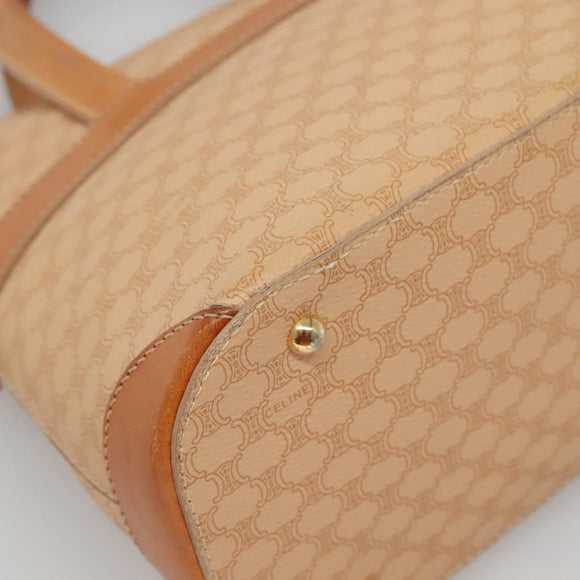 CELINE Macadam Canvas Hand Bag PVC 2ay Beige Gold Auth BD1173