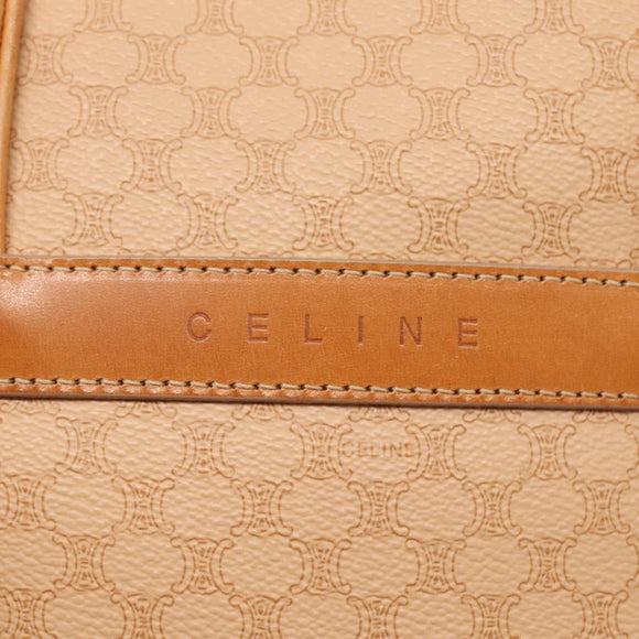 CELINE Macadam Canvas Hand Bag PVC 2ay Beige Gold Auth BD1173