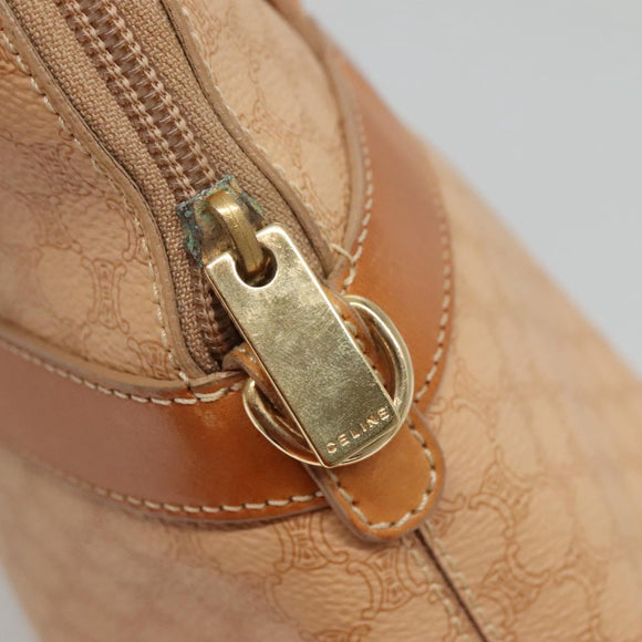 CELINE Macadam Canvas Hand Bag PVC 2ay Beige Gold Auth BD1173