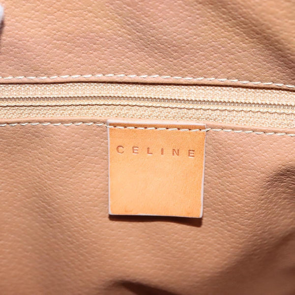 CELINE Macadam Canvas Hand Bag PVC 2ay Beige Gold Auth BD1173