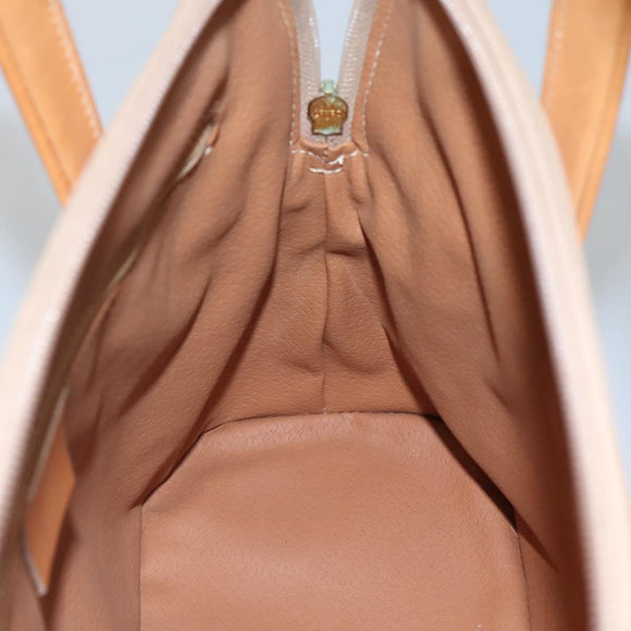 CELINE Macadam Canvas Hand Bag PVC 2ay Beige Gold Auth BD1173