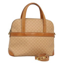 CELINE Macadam Canvas Hand Bag PVC 2ay Beige Gold Auth BD1173-1