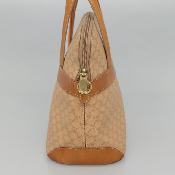 CELINE Macadam Canvas Hand Bag PVC 2ay Beige Gold Auth BD1173