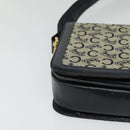 CELINE C Sulky Shoulder Bag Canvas Navy Gold Auth BD1174-9