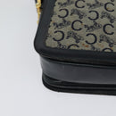 CELINE C Sulky Shoulder Bag Canvas Navy Gold Auth BD1174-12